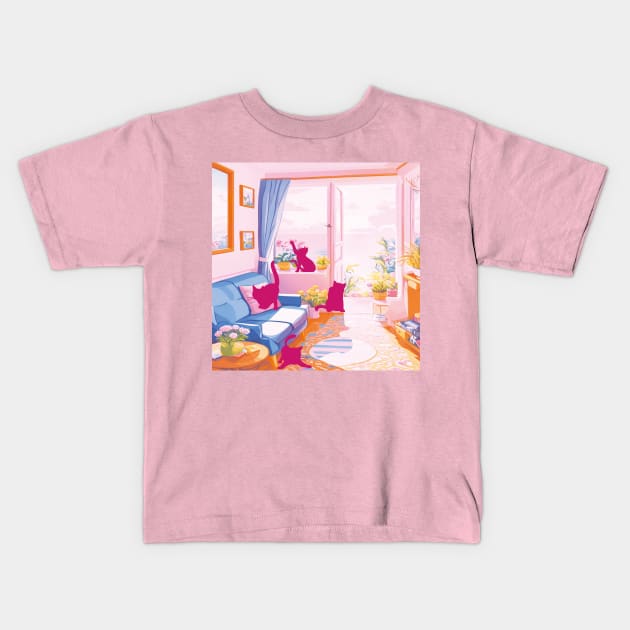 Cat House Kids T-Shirt by EunsooLee